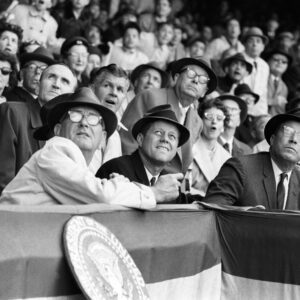 Neil Leifer, JFK and LBJ at Opening Day, 1961, Archival pigment photograph