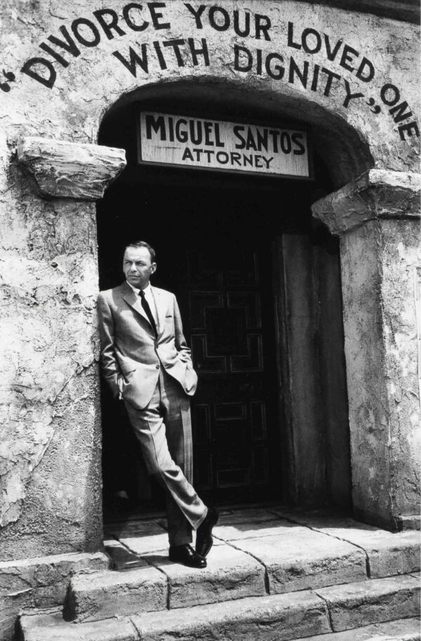 Bob Willoughby, Frank Sinatra on set of Marriage on the Rocks, 1965, Silver gelatin photograph Bob Willoughby, Frank Sinatra on set of Marriage on the Rocks, 1965, Silver gelatin photograph