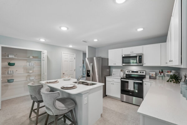 The Kitchen with Tile Flooring in the Majestic from the Value Collection