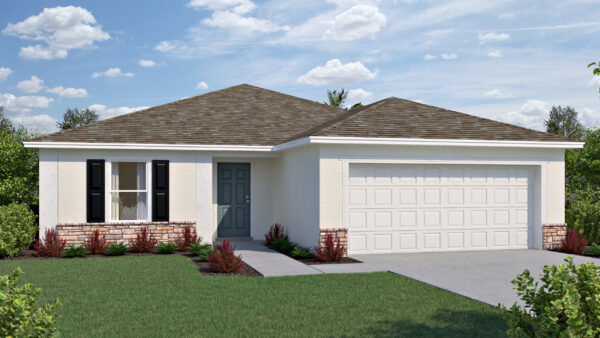 Queen floorplan with stone from our Value Collection