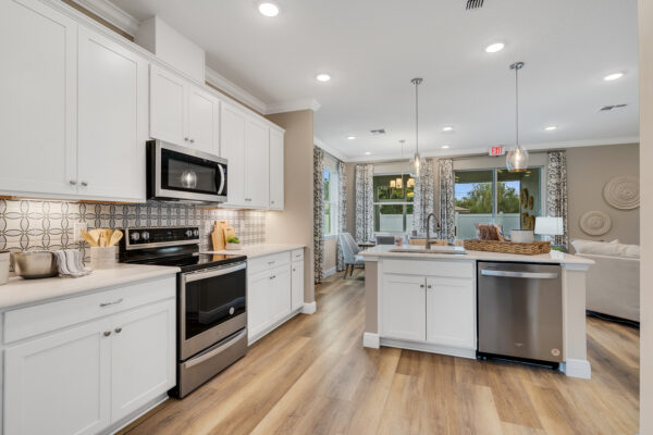 The Biscayne model home is the sales center for Huntington Cove in Rockledge, FL.