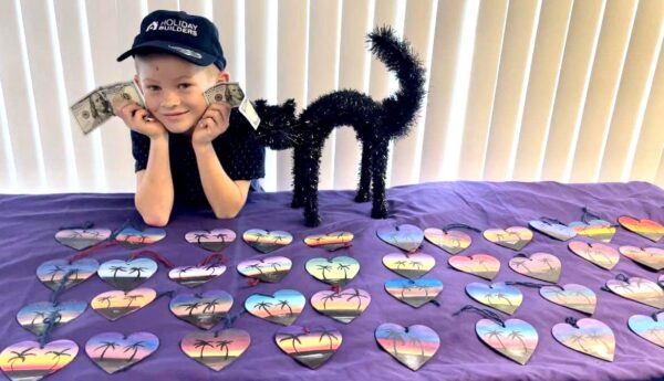 Zander Noal, six-year-old Okeechobee boy who supports community heroes.