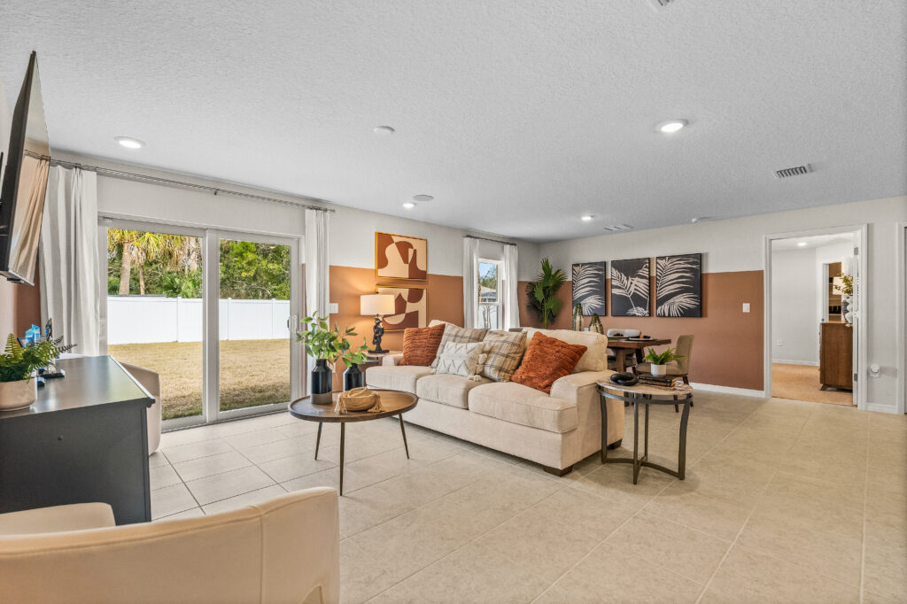 The Living and Dining Area in the Majestic Floorplan from the Value Collection