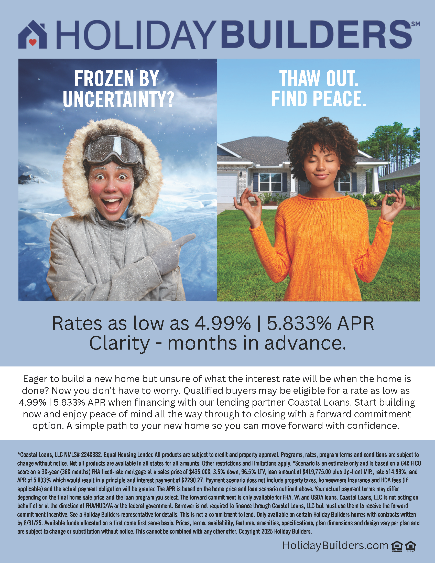 Frozen Rate Promo by Holiday Builders