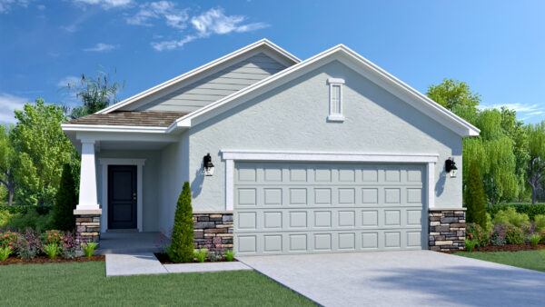 Hudson D floorplan with stone