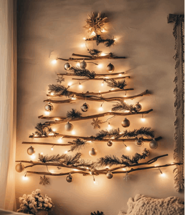 Wall-style Christmas tree