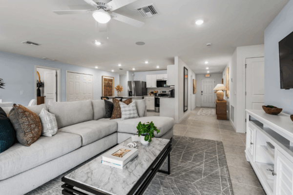 A new Holiday Builders' home living room.