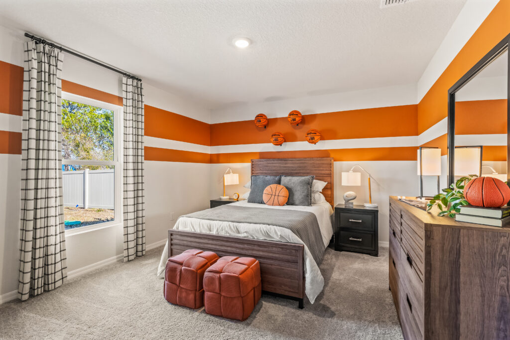 The Boy's Basketball Bedroom in the Majestic floorplan from the Value Collection