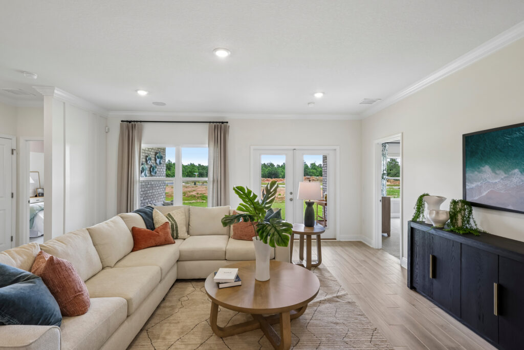 The Living Room in the Santa Rosa Floorplan from the Cornerstone Collection