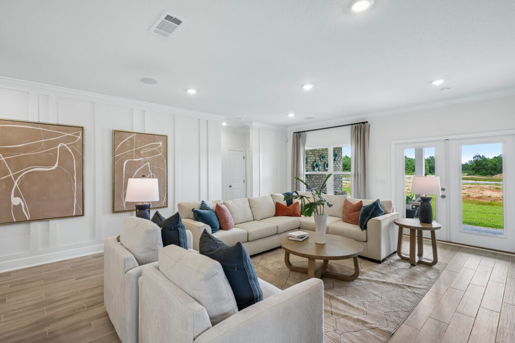 The Living Area in the Santa Rosa Floorplan from the Cornerstone Collection