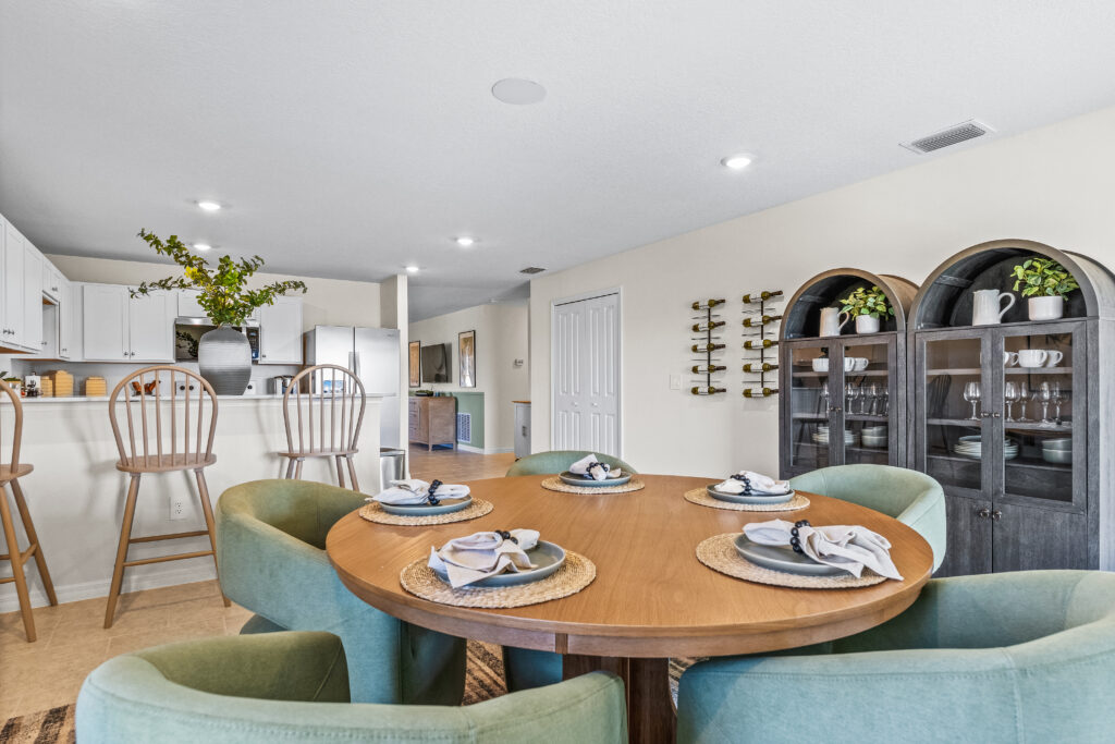 The Kitchen and Dining Areas in the King Floorplan from the Value Collection