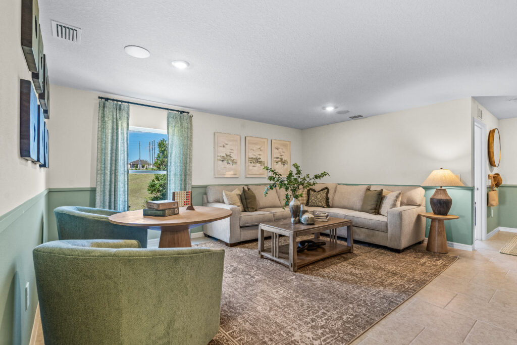 The Living Area in the King Floorplan from the Value Collection