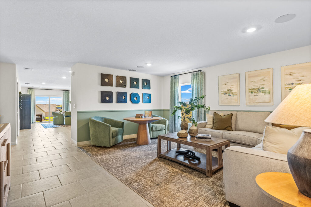 The Living Area in the King Floorplan from the Value Collection