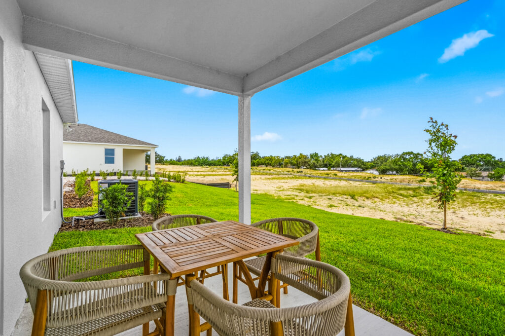 The Outdoor Living Area of the King Floorplan from the Value Collection