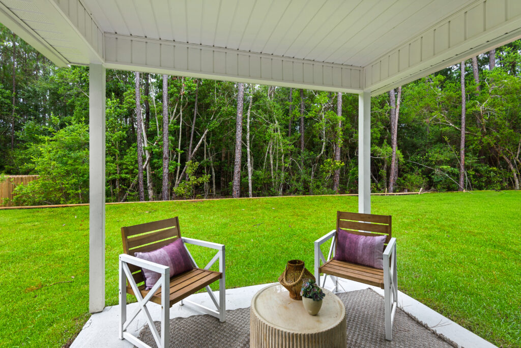 The Outdoor Living Area of the Grayton floorplan from the Value Collection