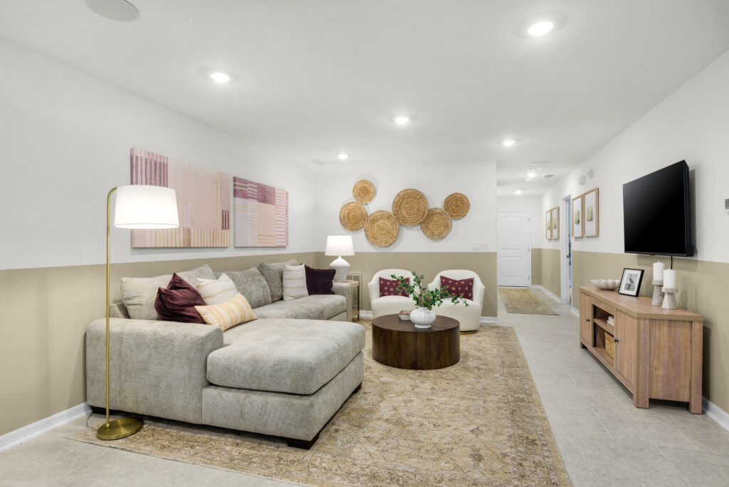 The Entry and Living Areas in the Grayton floorplan from the Value Collection
