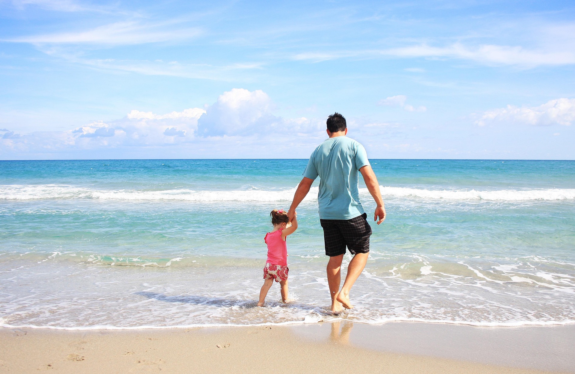 Father and Daughter at the Beach