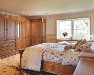 Master bedroom with impressive wood work