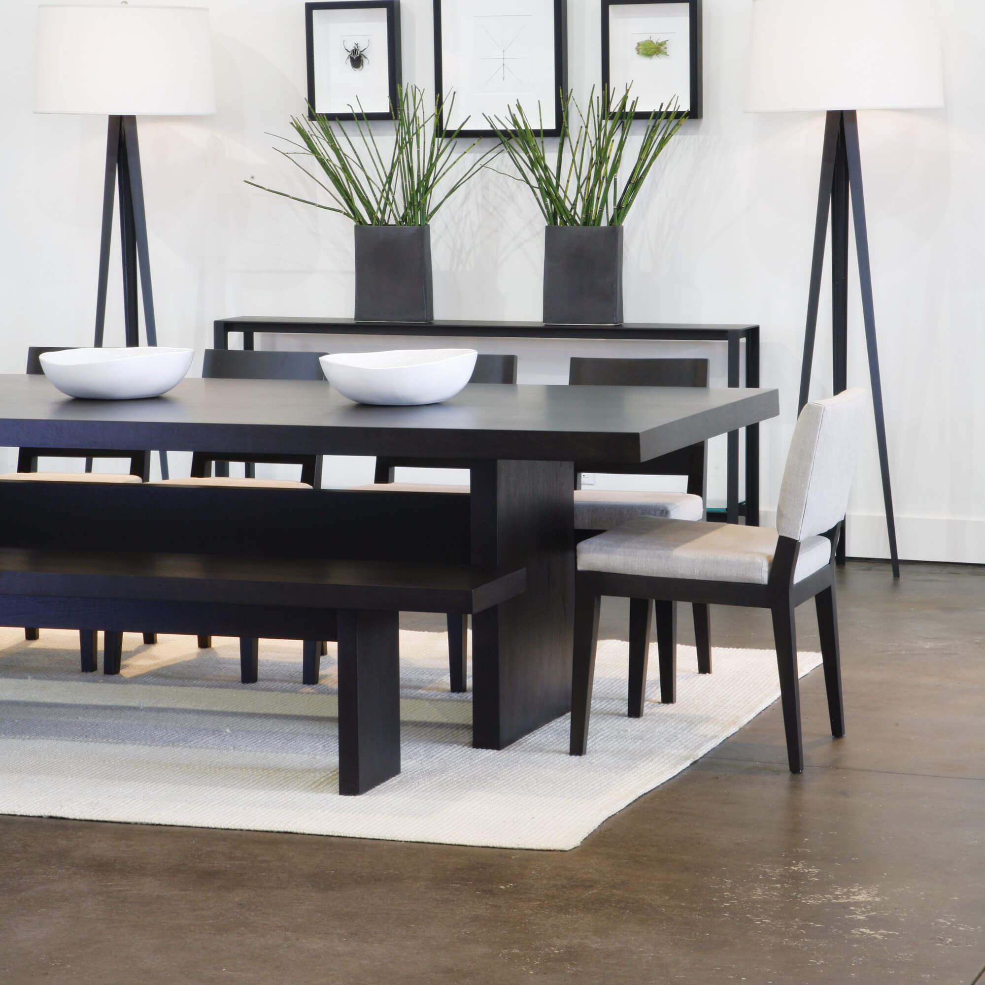 4-Piece Dining Table Set With Bench & 2 Chairs - Small Space Kitchen Set, Gray Industrial Style