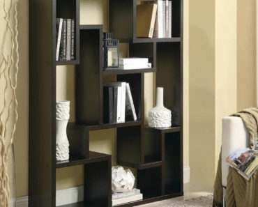 Decorative 9-cube bookcase and shelving unit.