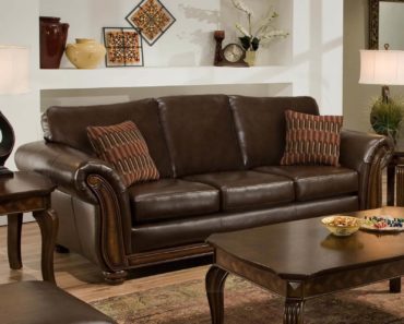 Large brown leather sofa for the living room