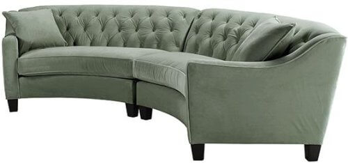with a more traditional styling covering its curved sectional frame this piece features button tufted - Curved Sectional with a more traditional styling covering its curved sectional frame this piece features button tufted - Curved Sectional