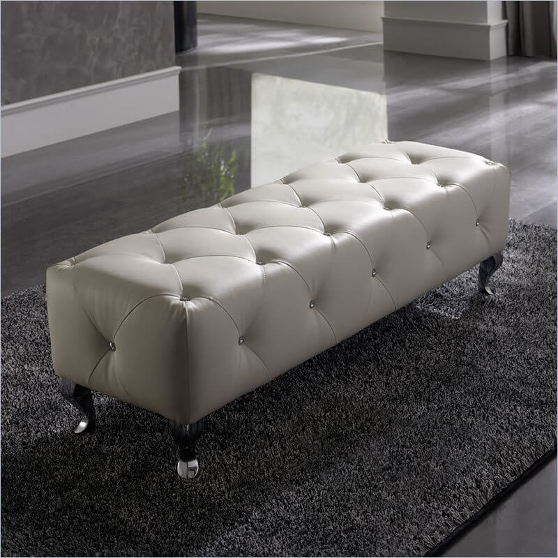 25 White Leather Ottomans (SQUARE & RECTANGLE)
