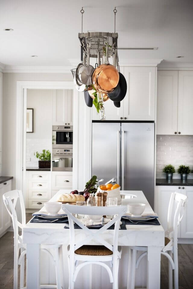 40 Kitchens with Hanging Pot Racks (PICTURES)