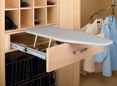 Just slide the drawer out and a peek-a-boo ironing board comes out. This an amazing idea for small spaces. Just slide the drawer out and a peek-a-boo ironing board comes out. This an amazing idea for small spaces.