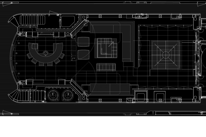 This is the overall illustration of the yacht's open floor plan, where interior is intact with furnishings in an open concept. This is the overall illustration of the yacht's open floor plan, where interior is intact with furnishings in an open concept.
