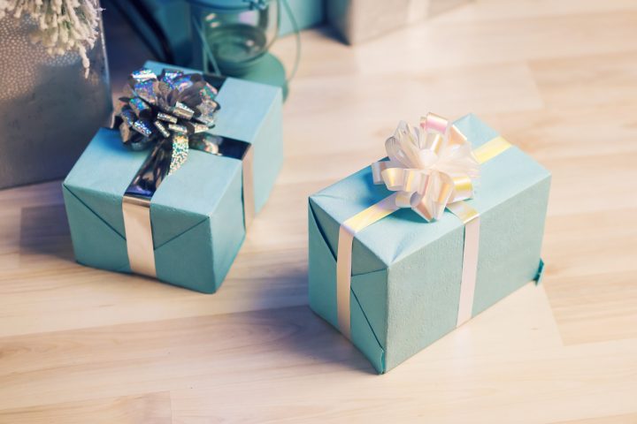 Blue gift boxes
