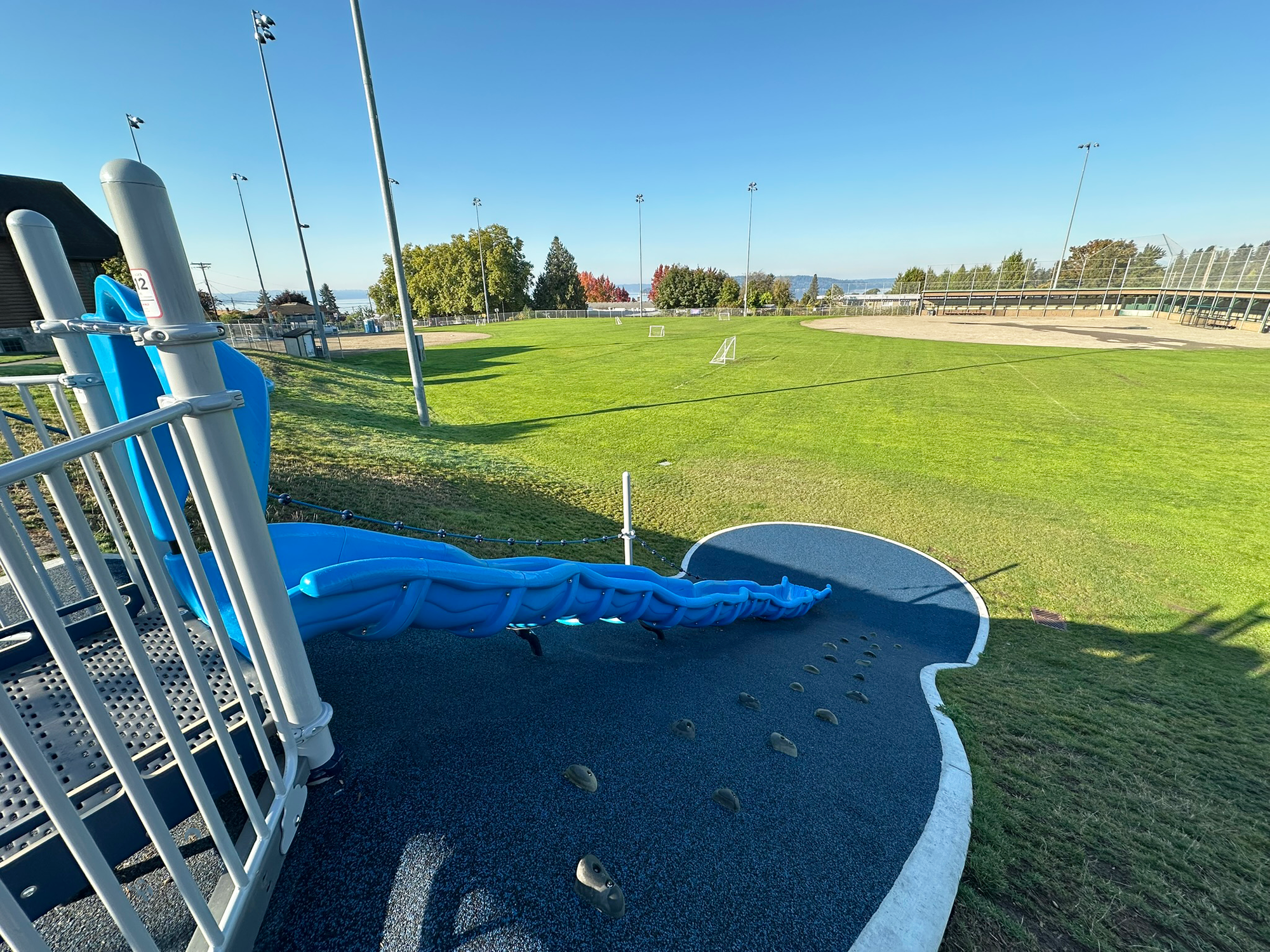 Des Moines Field House Park, playworld, ewf, pip, hill slide, berm slide