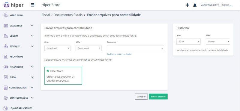 Envio de arquivos fiscais no Hiper Envio de arquivos fiscais no Hiper