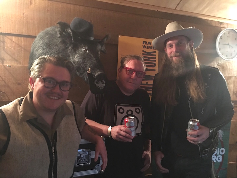 Everyman Espresso's Sam Penix (left), in the studio with Silvio the Boar, Sother, and Damon!