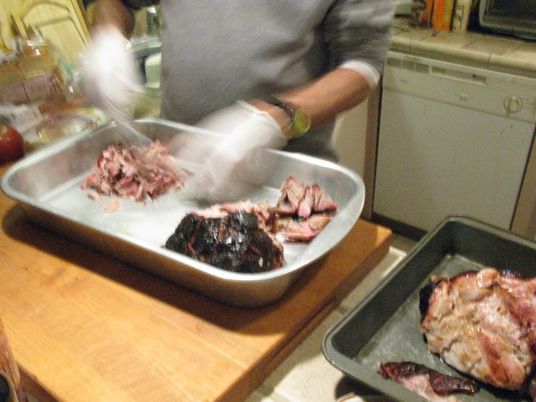IMG_4010 more pulling of the pork butt for sandwiches