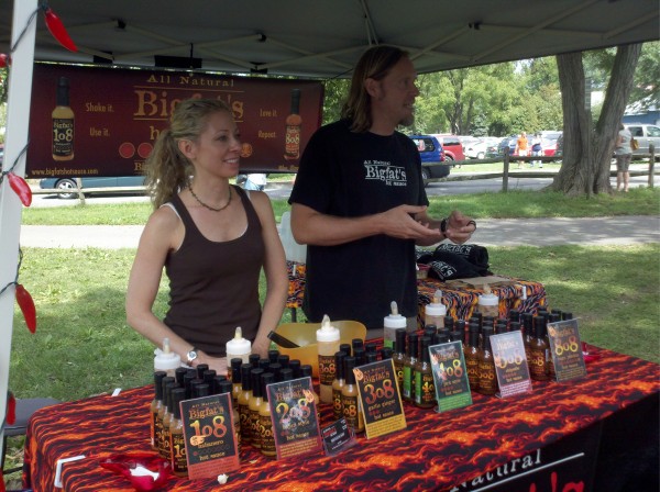 Jeremy and Kat Walsh of Bigfat's Hot Sauce at Bowers PA Jeremy and Kat Walsh of Bigfat's Hot Sauce at Bowers PA