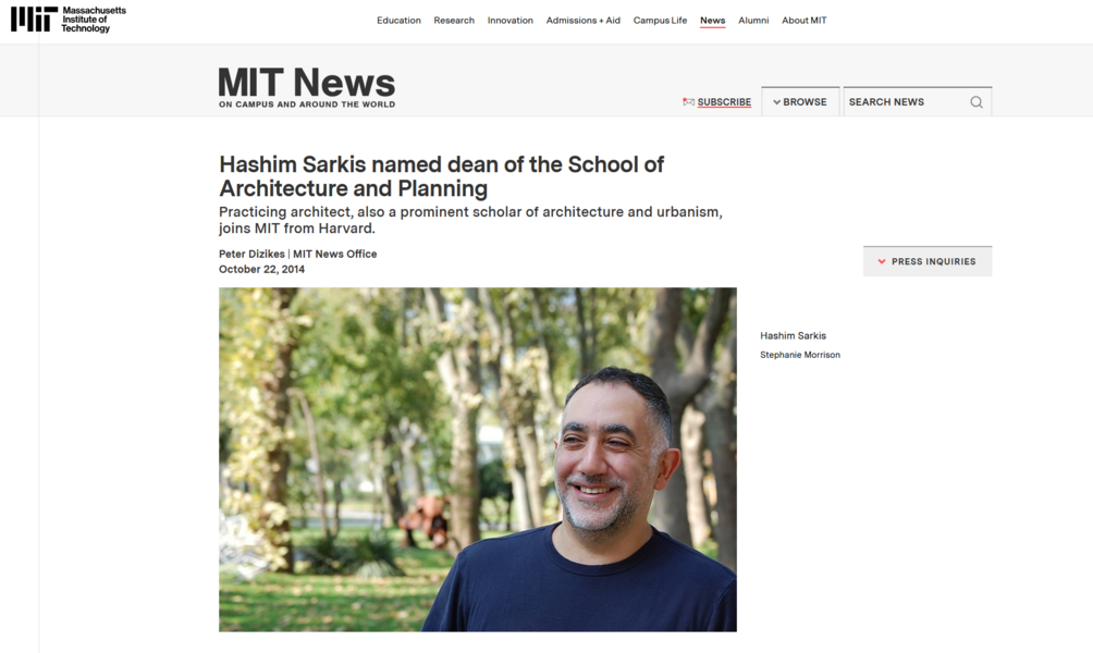 Hashim Sarkis named dean of the School of Architecture and Planning