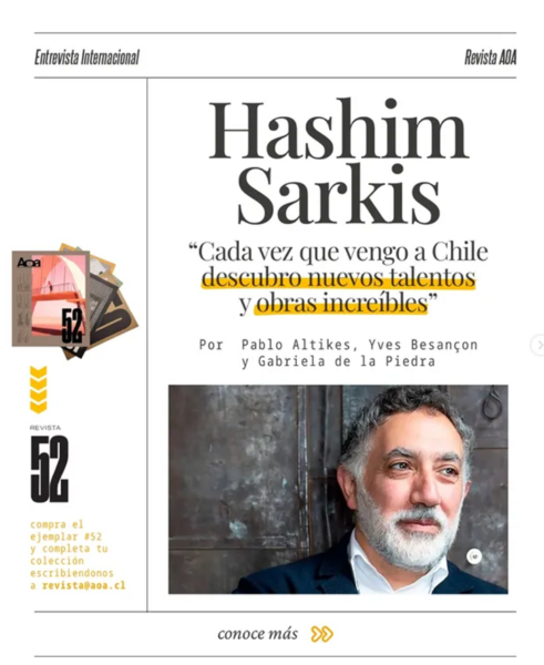 Hashim Sarkis Interviewd in Revista AOA