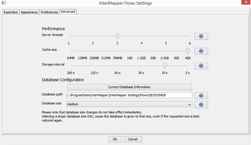Intermapper Flows Settings