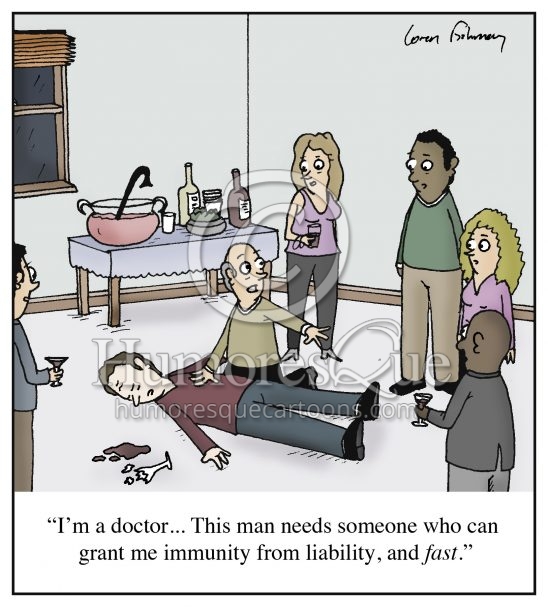 immunity from liability doctor lawsuit malpractice cartoon