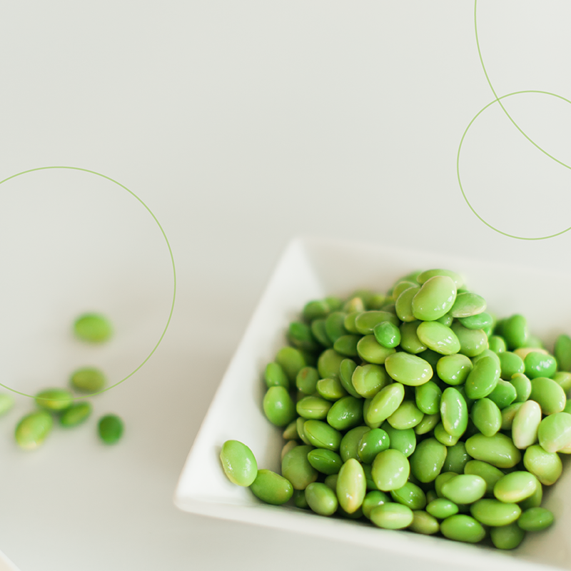 A bowl of fresh edamame.