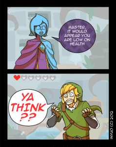 One of Fi's lines from Skyward Sword put into a comic. Photo from: http://rebloggy.com/post/zelda-skyward-sword-video-games-comics/28801137310