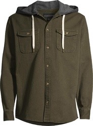 Fleece Hooded Shirt Jacket, Sizes 
