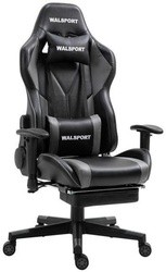 X Rocker Vortex Leather Gaming Chair in Black with Grey