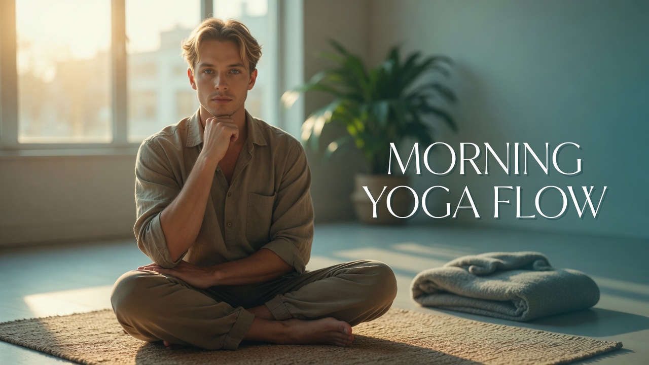 Yoga instructor seated on a mat in a bright morning studio for a morning flow thumbnail