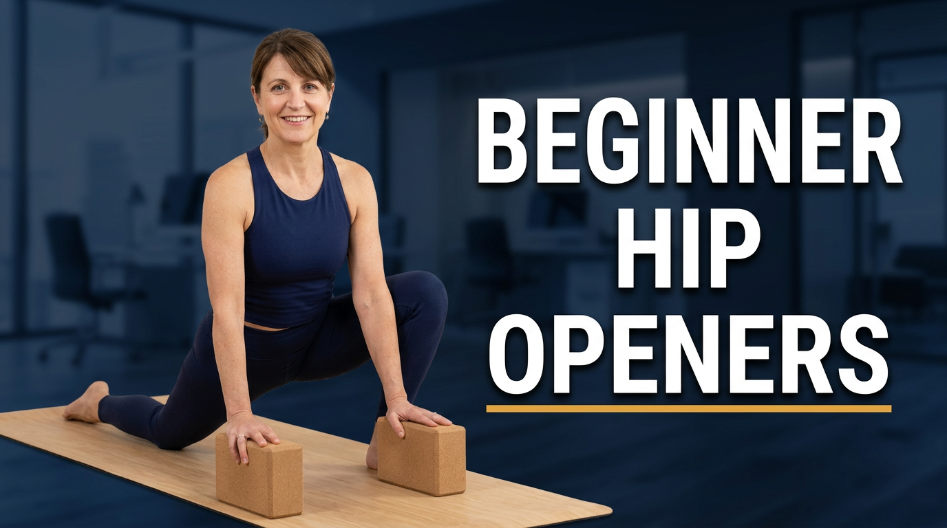 Female yoga instructor demonstrating a low lunge in a neutral studio for a beginner yoga thumbnail