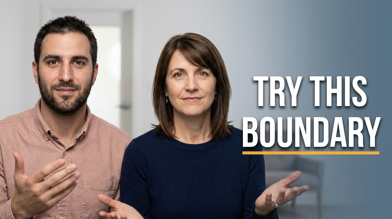 Male mental health wellness creator in a clear direct portrait for a boundary-setting thumbnail