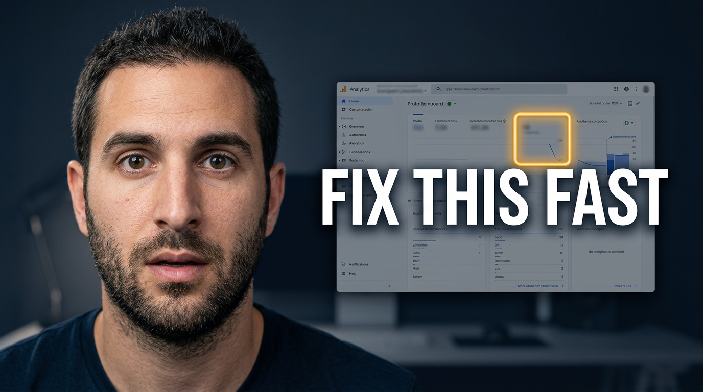 Creator reacting beside a large software dashboard screenshot with an error area emphasized