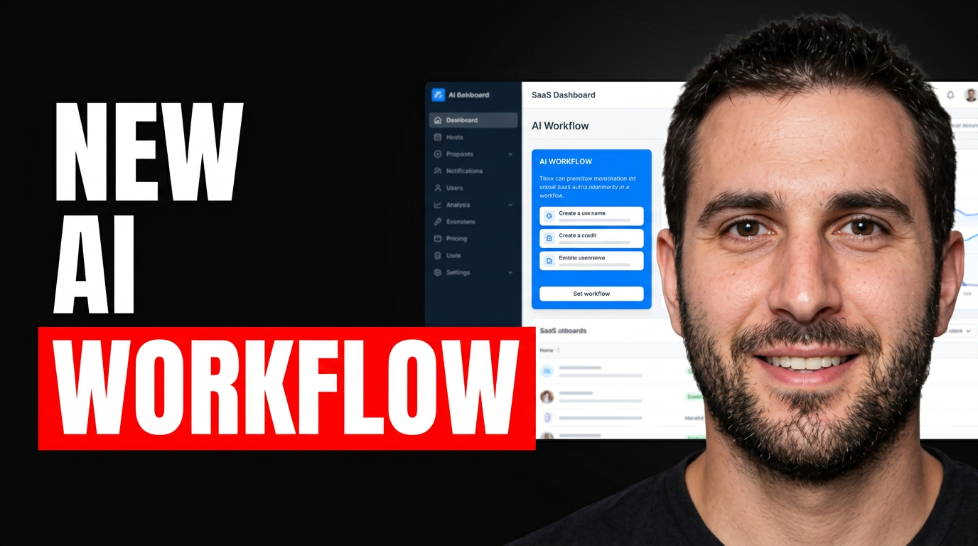 Founder reacting beside a highlighted AI workflow in a SaaS dashboard