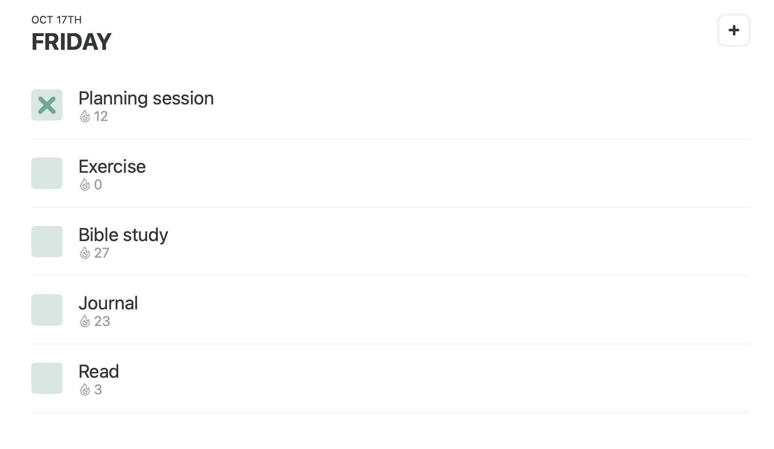 TinyWins daily habit page with more design